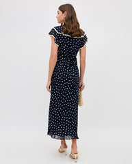 Bethea Midi Dress - Dot Navy
