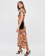 Cathy Midi Dress - Floral Black