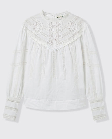 Alayah Lace Embroidery Dress - Cream