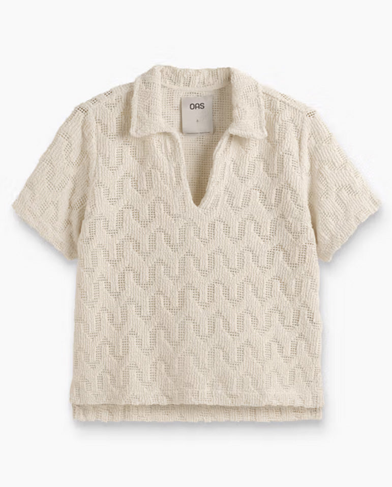 Atlas Cuba Crochet Shirt -  Ecru