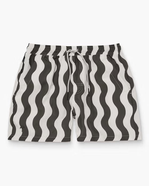 Forest Waver Swim Shorts -  Cream Green