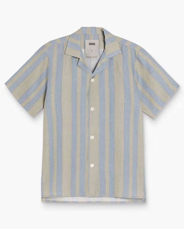 Mist Strata Cuba Linen Shirt - Grey Blue