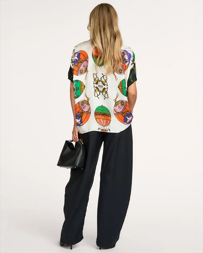 Kos T-Shirt with Silk Scarf Back - Black Multi