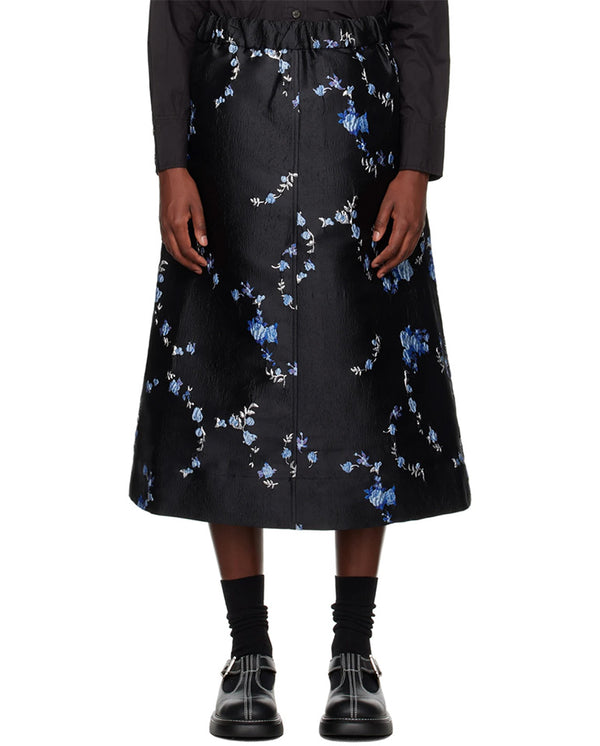 3D Jacquard Elasticated Skirt BLACK