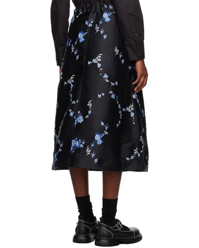 3D Jacquard Elasticated Skirt BLACK