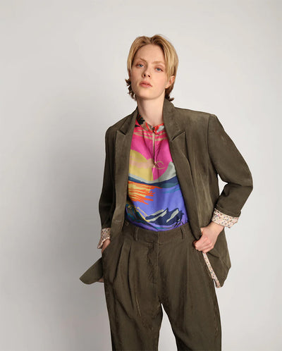 Gove Fine Cord Blazer Army