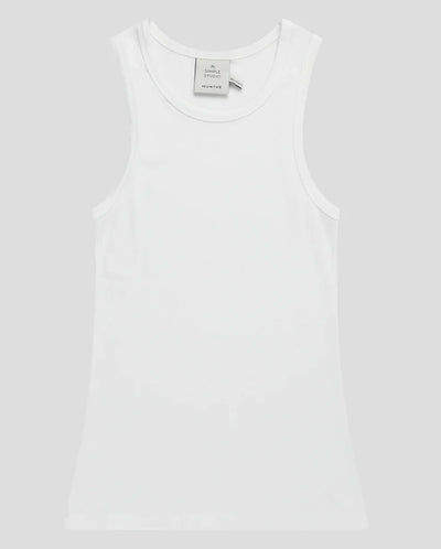 Peach ribbed vest WHITE