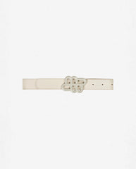 Matter leather Belt Creme