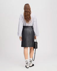 Locus Leather Skirt - Black