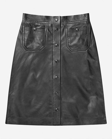 Cotton U Neck Mini Dress - Black