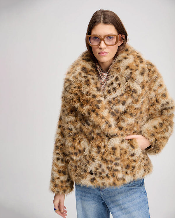 Lestine Faux Fur Jacket - Camel