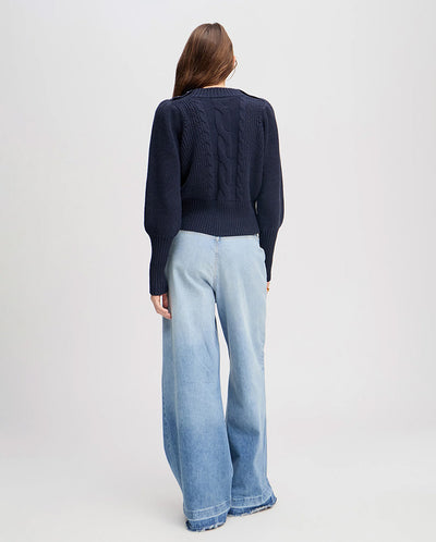 Lysta Button Detail Knit - Navy