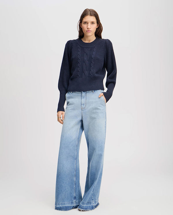 Lysta Button Detail Knit - Navy