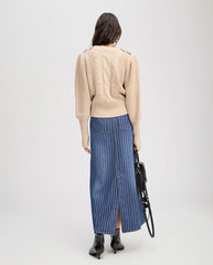Lysta Button Detail Knit - Navy