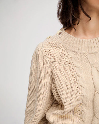 Lysta Button Detail Knit - Navy