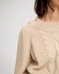 Lysta Button Detail Knit - Navy