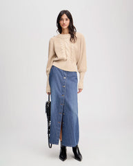 Lysta Button Detail Knit - Navy