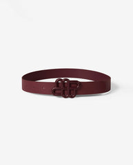 Matter leather Belt - Bordeaux
