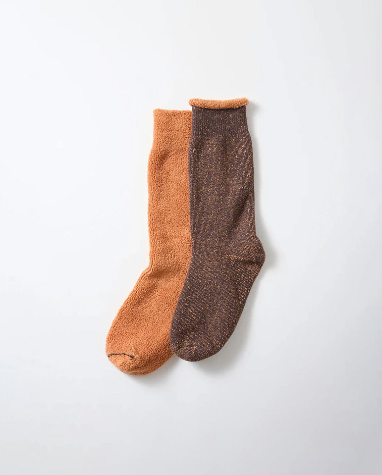Riversible Pile Socks - Black / Orange
