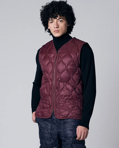 MILITARY V NECK DOWN VEST - AZUKI