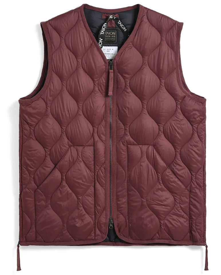 MILITARY V NECK DOWN VEST - AZUKI