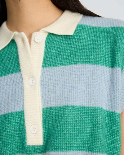 Bracha Polo Tank Top - Stripe Green