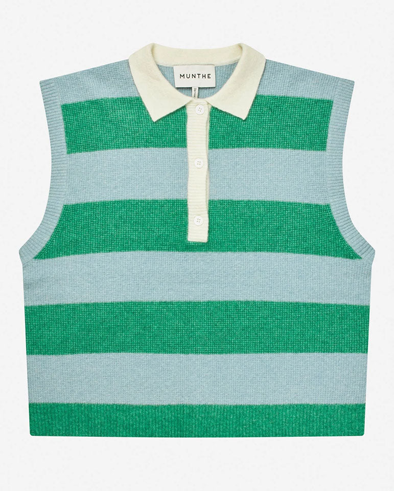 Bracha Polo Tank Top - Stripe Green