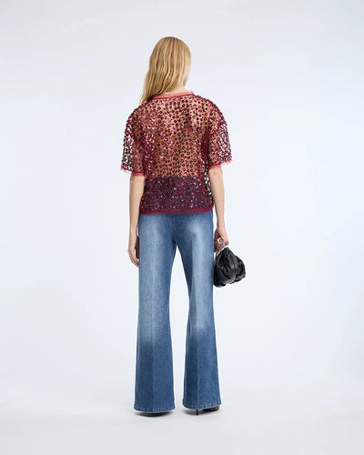 Caralee Sequin Blouse - Bordeaux