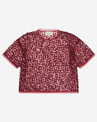 Caralee Sequin Blouse - Bordeaux