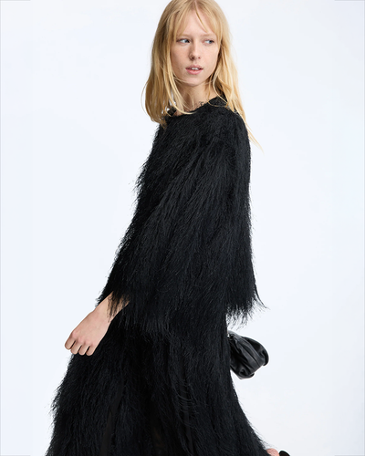 Cyanna Fringe Jacket - Black