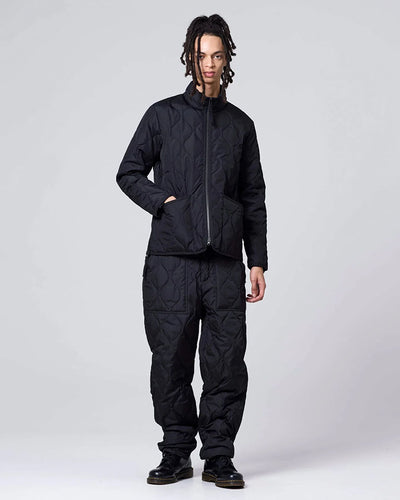 Military Hi Neck Down Jacket - Black