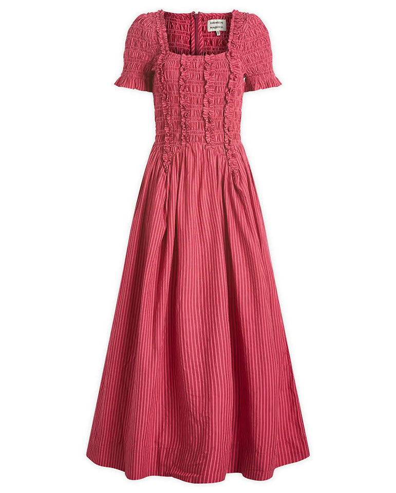 Raphaela Ruffle Midi Dress - Berry Business