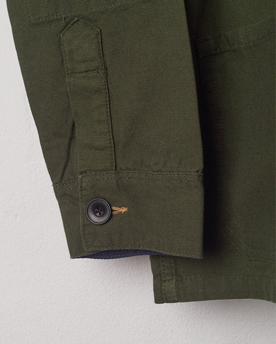 Hidden Button Overshirt Vine Green