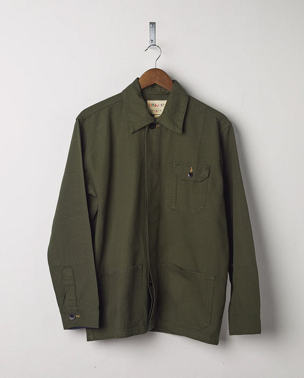 Hidden Button Overshirt Vine Green