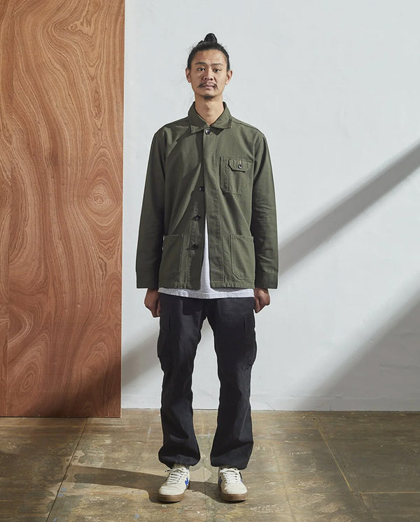 Hidden Button Overshirt Vine Green
