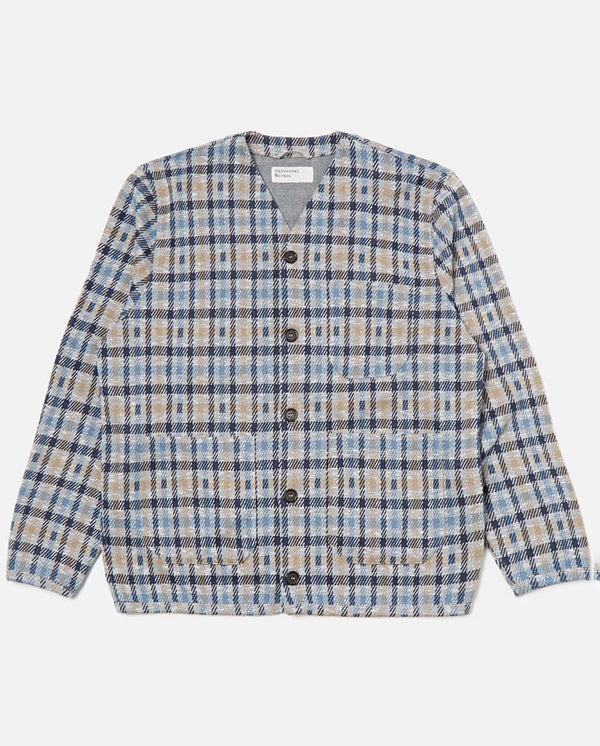 Summer Cardi Brown Blue Check