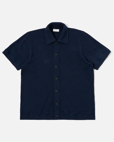 Button Through Polo Bright Navy