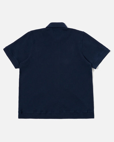 Button Through Polo Bright Navy