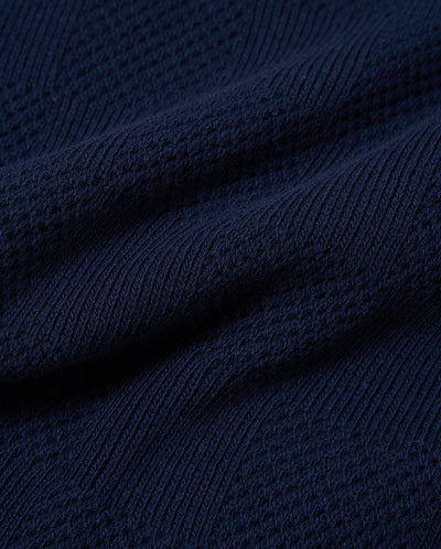 Button Through Polo Bright Navy