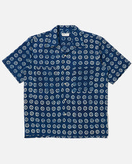 CAMPER SHIRT - INDIGO Block Circles