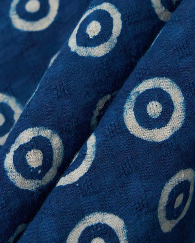 CAMPER SHIRT - INDIGO Block Circles