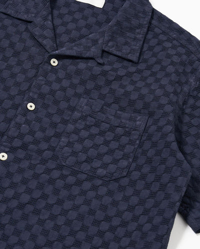 ROAD SHIRT - NAVY Dot Waffle