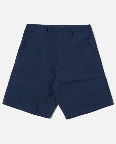 Seersucker Chef Shorts - Navy Stripe