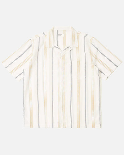 ROAD SHIRT - ECRU/NAVY/SAND STRIPE