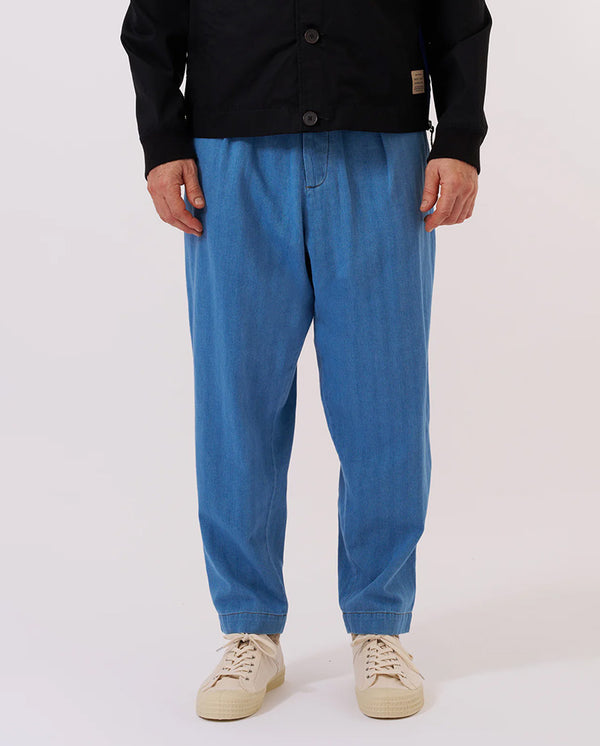 Pleated Track Pant - Washed Indigo
