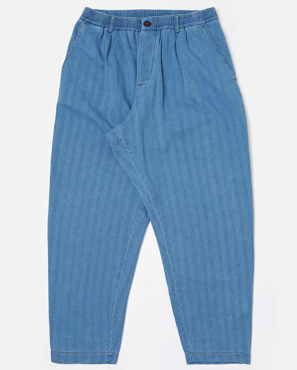 Pleated Track Pant - Washed Indigo