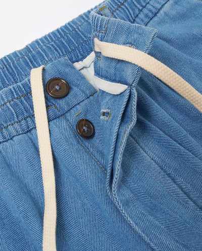 Pleated Track Pant - Washed Indigo