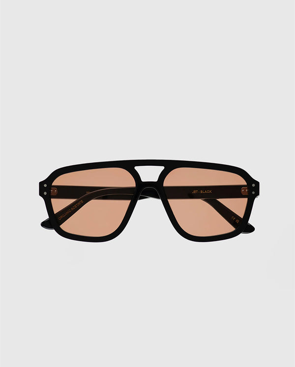 Jet Black Orange Solid Lens