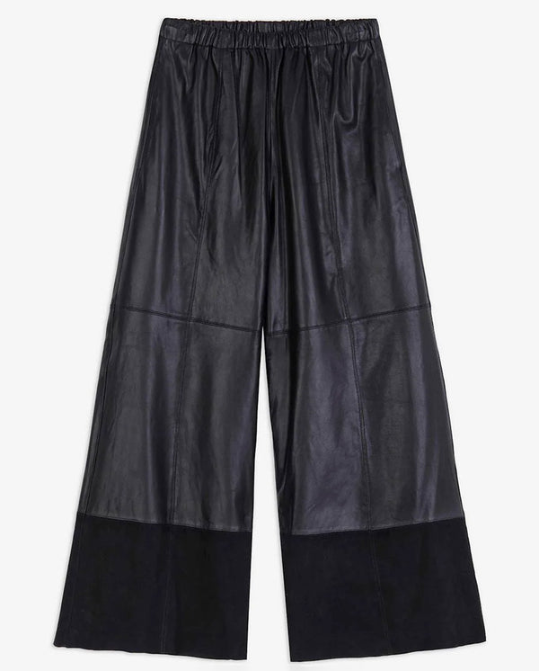 Leather Cropped Trouser BLACK