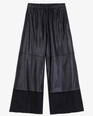 Leather Cropped Trouser BLACK